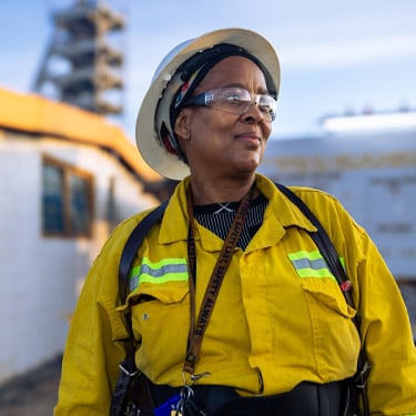 female mining worker