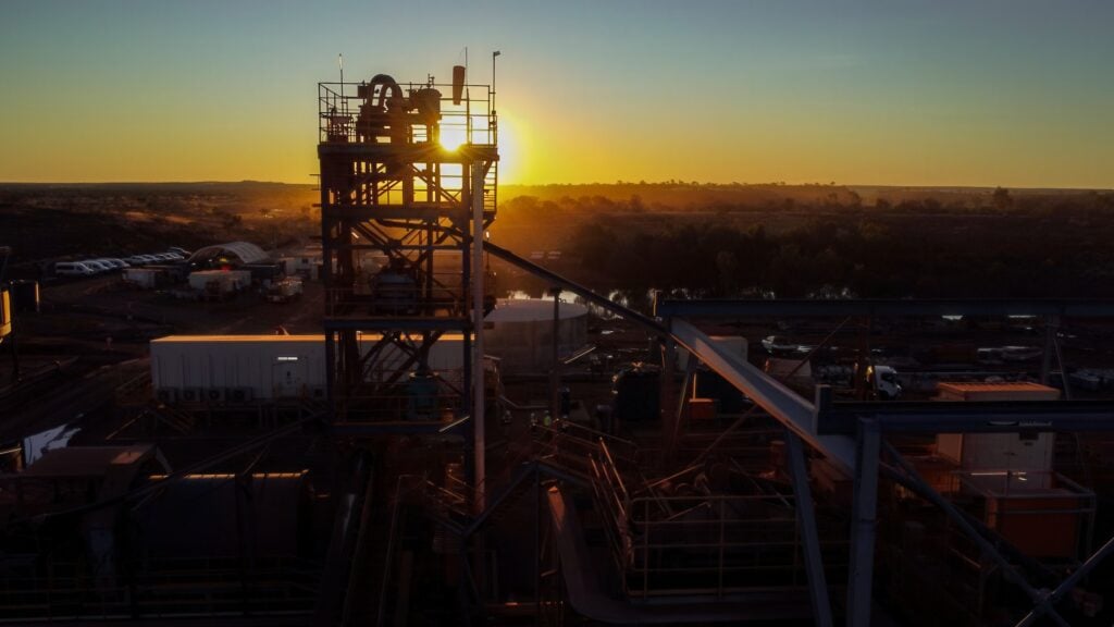 barberton mine scaffolding sunset