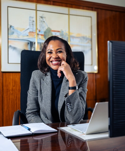 woman sitting in an office chair